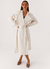 Phoenix Oversized Trench Coat - Ivory