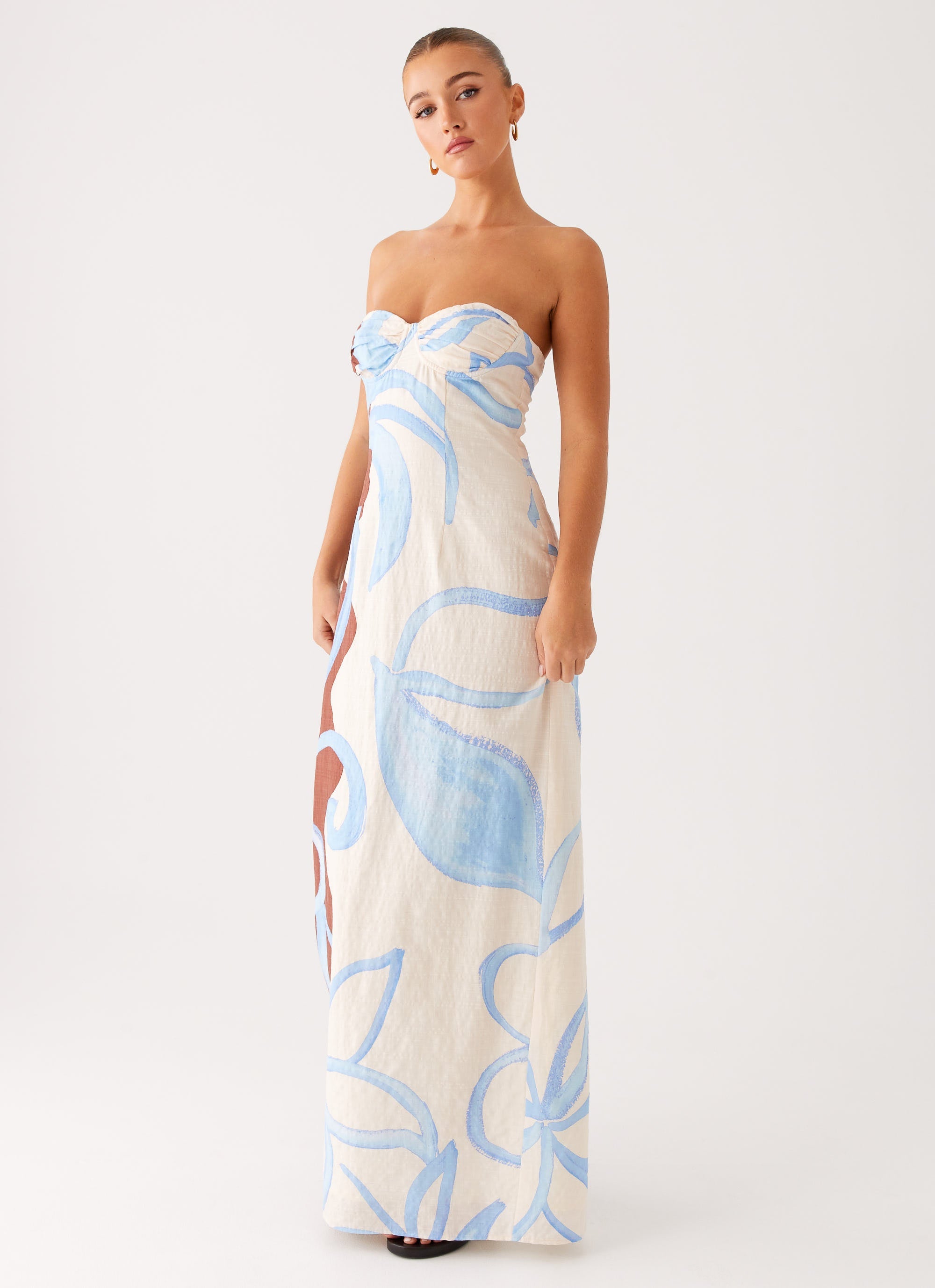 Raiden Maxi Dress - Bloom Wave Print