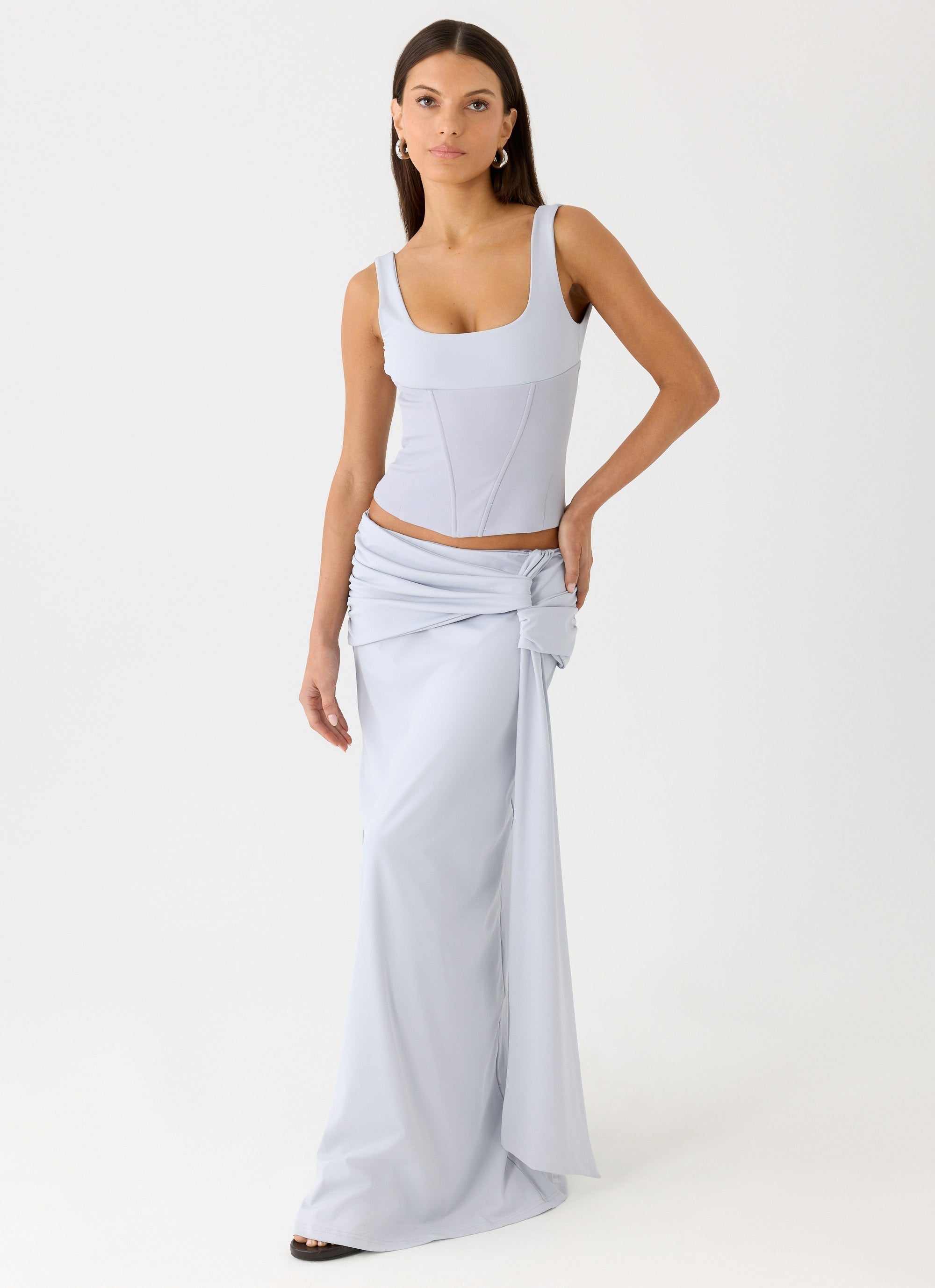 Romana Maxi Skirt - Misty Blue