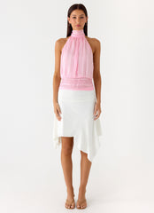 Willow Chiffon Top - Baby Pink