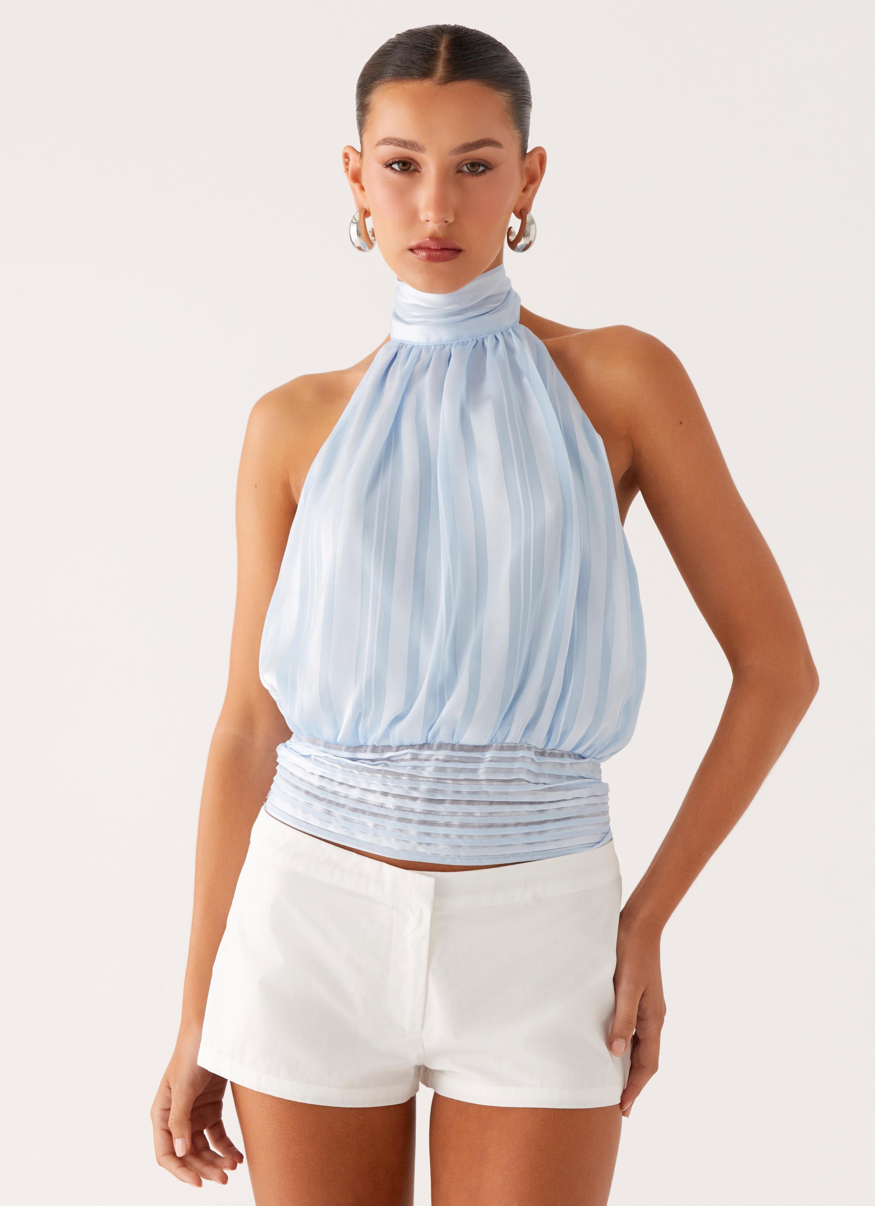 Willow Chiffon Top - Blue