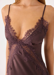 Winona Night Slip Dress - Chocolate