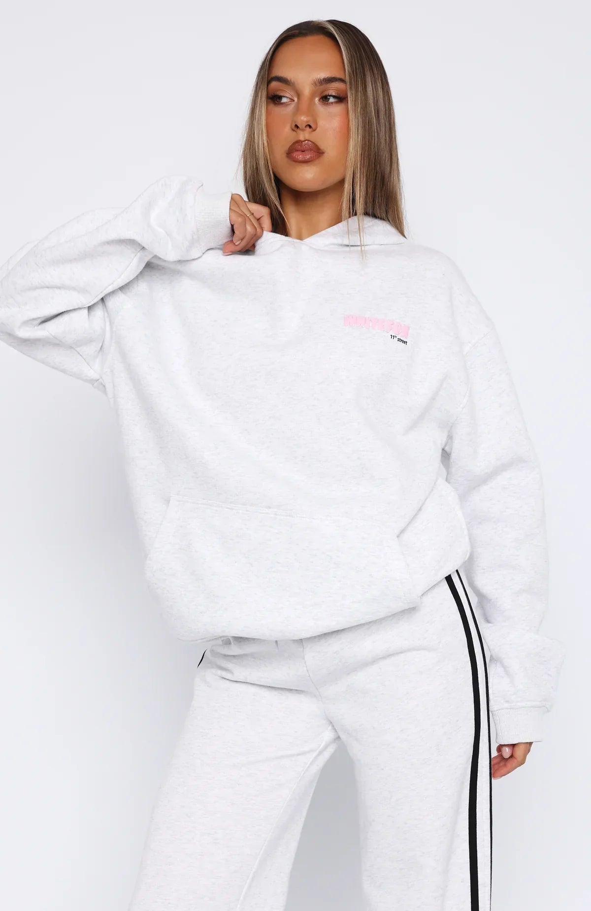 11th Street She's So Lucky Oversized Hoodie Leopard Splice