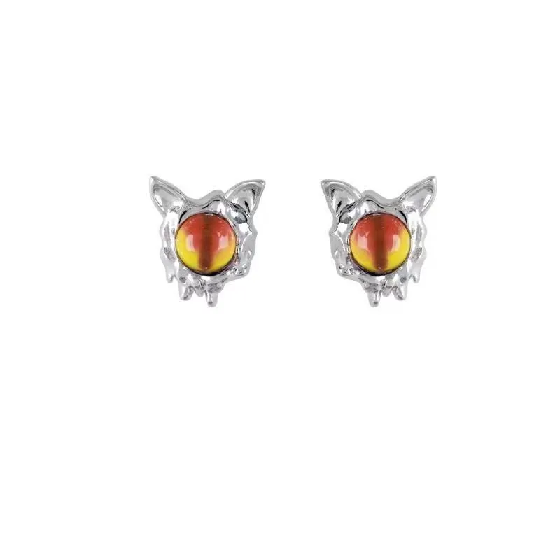 Y2K Devil Cat Stud Earrings, Sweet & Cool Cat Eye Earrings, Unique Original Design Personality Jewelry for Women
