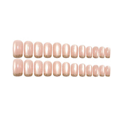 Gold French Cat Eye Nails, Ins Trendy Style, Removable Long Lasting Press On Nails