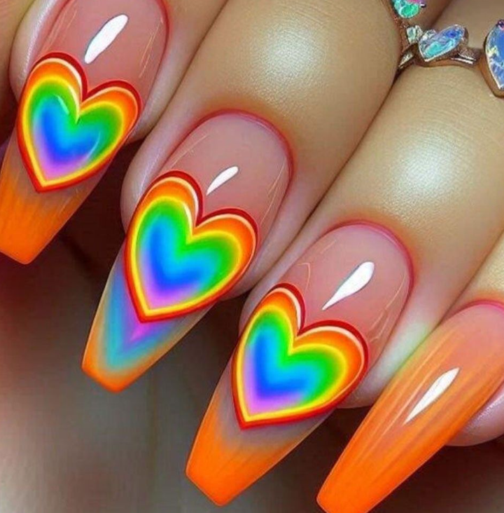Luxury 3D Floral & Heart Press-On Nails-Elegant Valentine's Romantic Collection Custom Gel False Nails