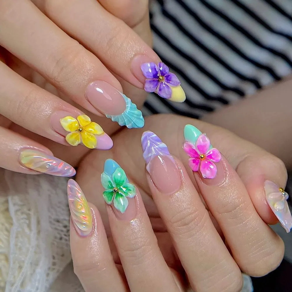 Luxury Handmade 3D Press-On Nails - Premium Reusable Gel Fake Nails - Multiple Styles & Designs Available